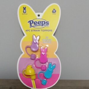 Peeps 4pc Bunny Straw Toppers - Yellow Chick, 3 Bunnies